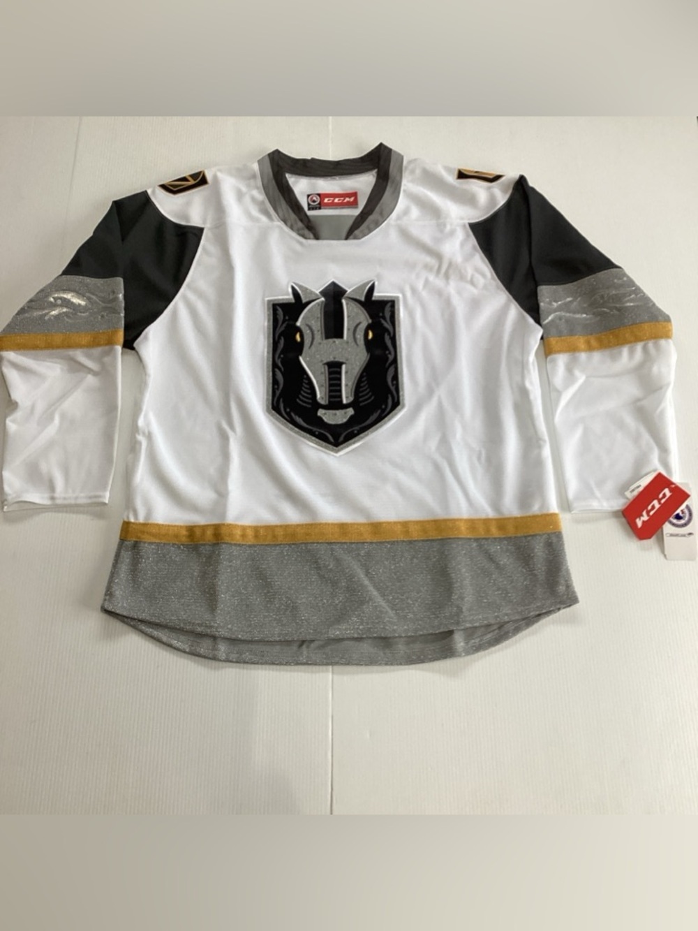 Henderson Silver Knights CCM Jersey Large Embroidered Patch BLANK Back White